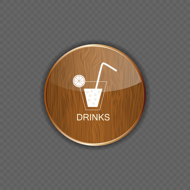 Iconos de aplicación de madera de bebida
 - Vector, imagen