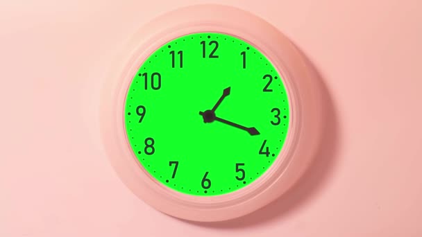 Wall clock with green screen - Footage, Video