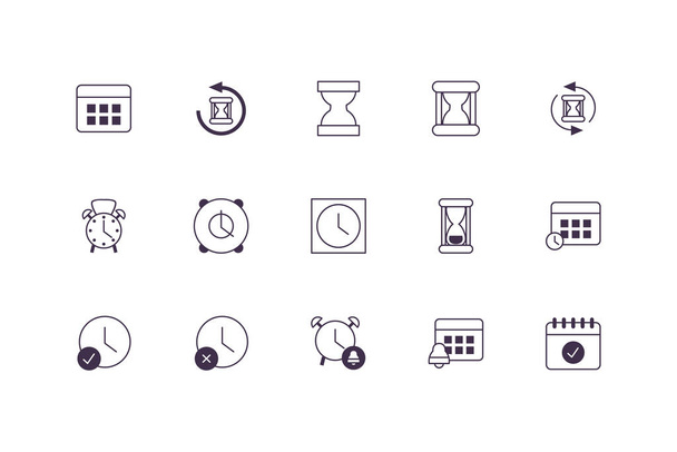 Isolated clock icon set vector design - Vector, Image