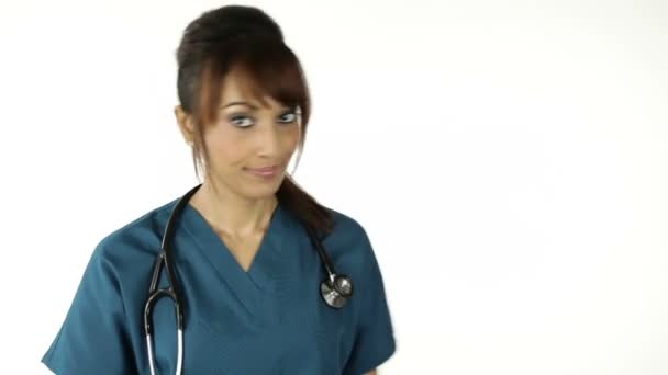 Enfermera mostrando signo
 - Metraje, vídeo