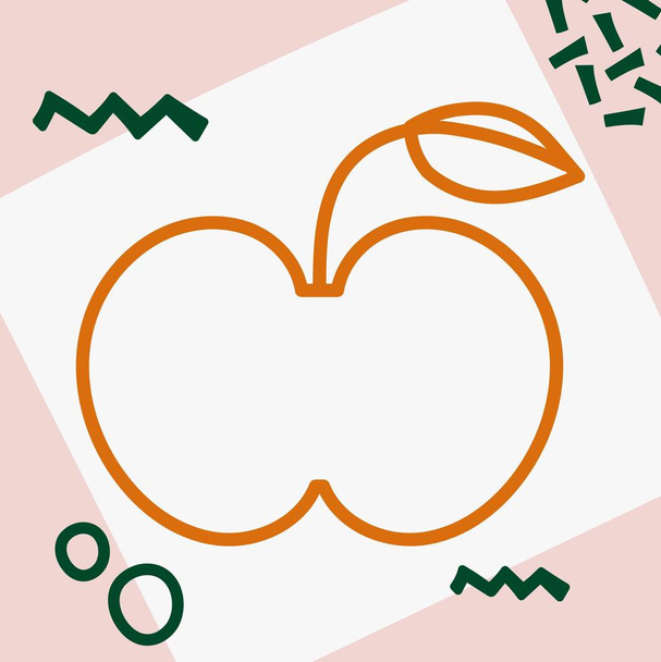 cartão com maçã orgânica, simplesmente ilustração vetorial
 - Vetor, Imagem