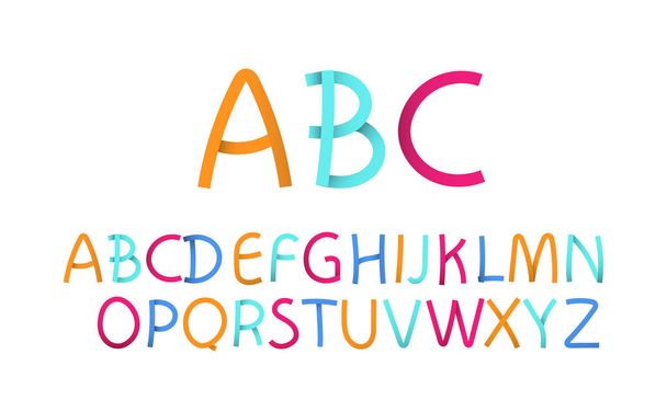 Kleurrijke viering lettertype paper Trendy stijl lettertype - Vector, afbeelding