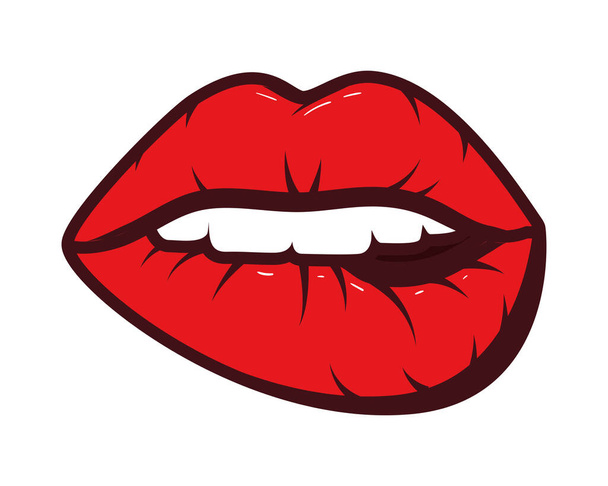 mujer sexy boca pop arte estilo
 - Vector, imagen