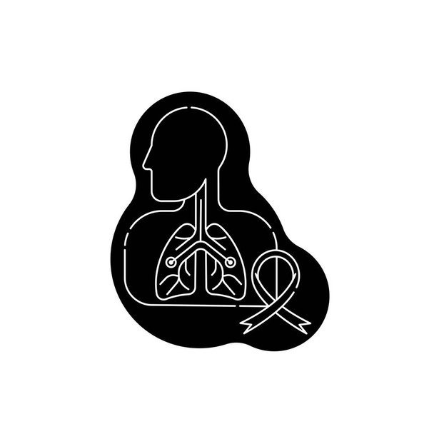 Poumons icône pulmonaire, style plat simple. Organes internes de l'élément de conception humaine, logo. Asthme, tuberculose, pneumonie, concept de médecine. Isolé sur fond blanc. Illustration vectorielle
 - Vecteur, image