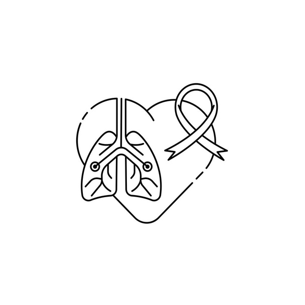 Lungs pulmonary icon, simple flat style. Internal organs of the human design element, logo. Asthma, tuberculosis, pneumonia, medicine concept. Isolated on white background. Vector illustration - Vector, Image