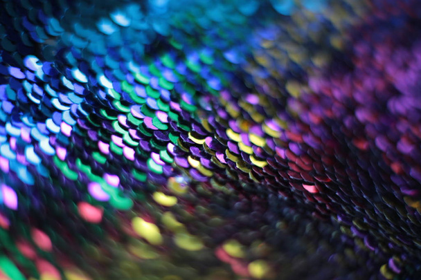 Sparkling holiday macro background of bright shiny sequins and lusters - Photo, Image