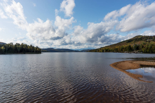 View of the Lac Tremblant in Mont-Tremblant village. Quebec. Canada - Photo, Image