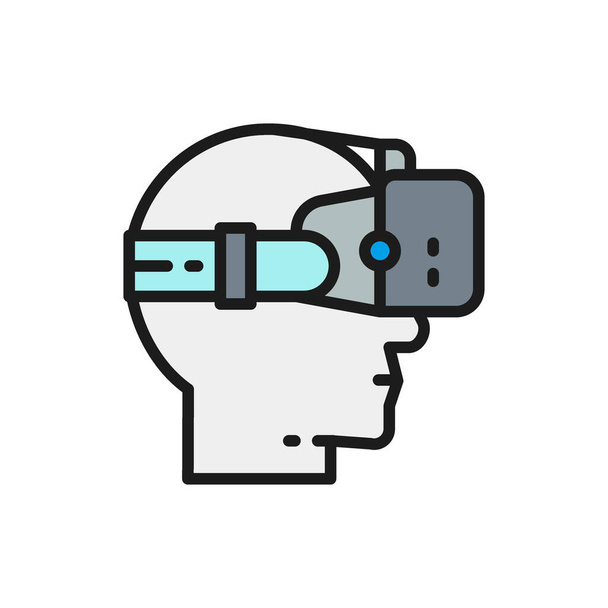 Realtà virtuale occhiali linea piatta icona a colori
. - Vettoriali, immagini