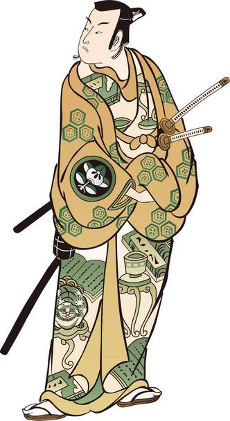 Ukiyo-e Kabuki actor 54 - Вектор, зображення