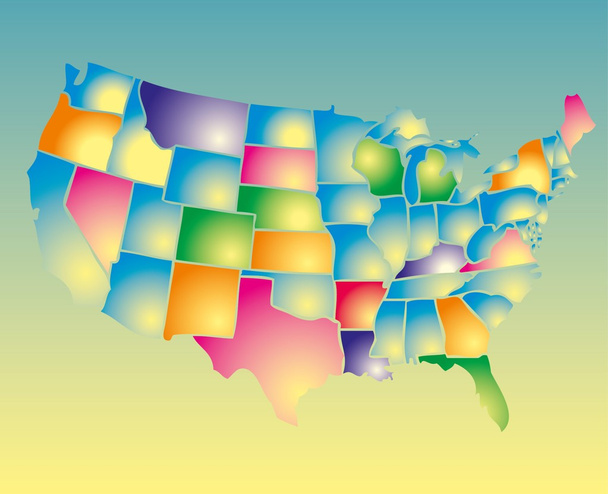 mapa americano eps8 vector de arte - Vector, imagen