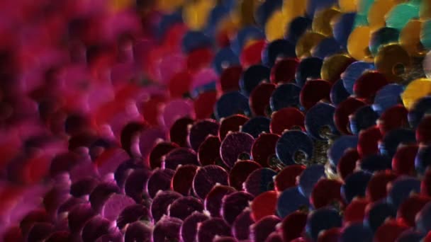 Glanzende textuur achtergrond iriserende multicolor pailletten - Video