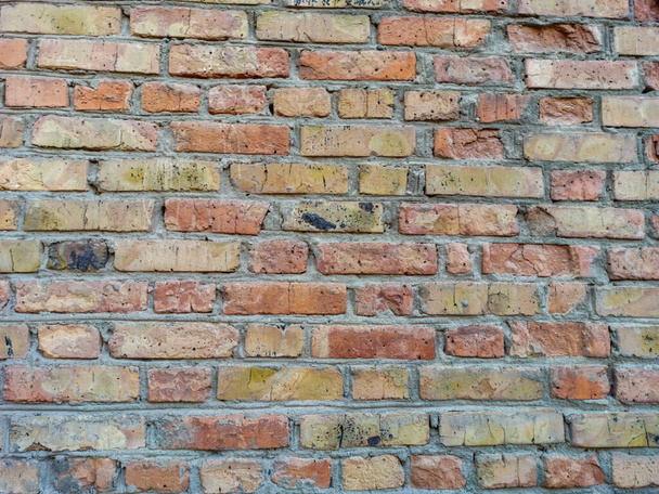 Bakstenen muur. Bruin. Natuurlijke achtergrond. textuur van baksteen en klei - Foto, afbeelding