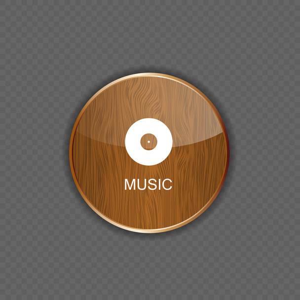 ξύλινη εφαρμογή εικόνες μουσική - Διάνυσμα, εικόνα
