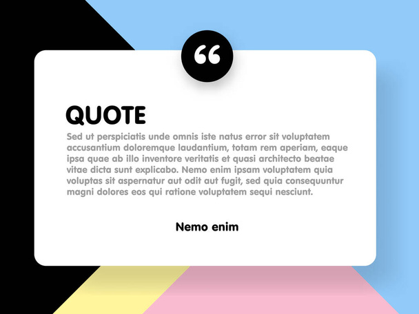 Material design style background and quote rectangle with sample text information vector illustration template. - Vector, Image