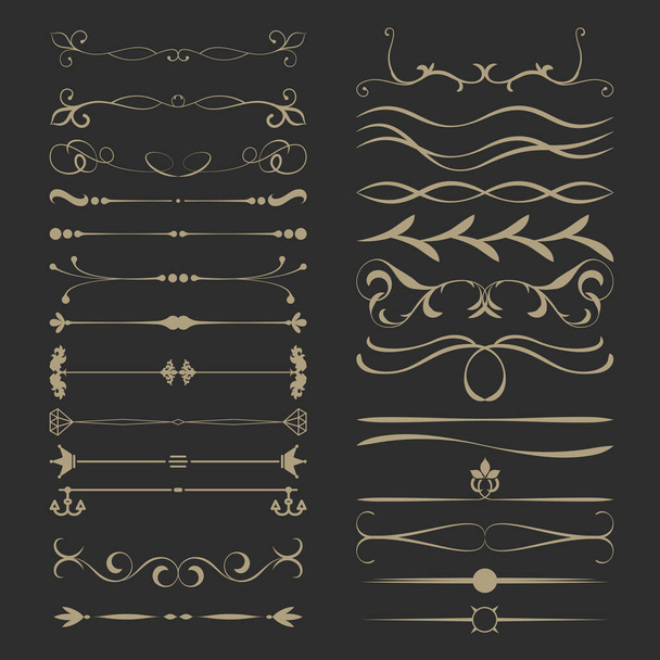 Vintage Calligraphic Design Page Dividers Set 1 - Διάνυσμα, εικόνα