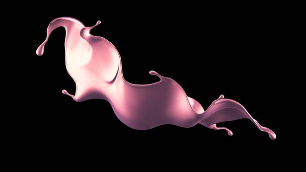 A mystical luxurious splash, with pink shiny pearl hues. 3d illustration, 3d rendering. - Photo, image