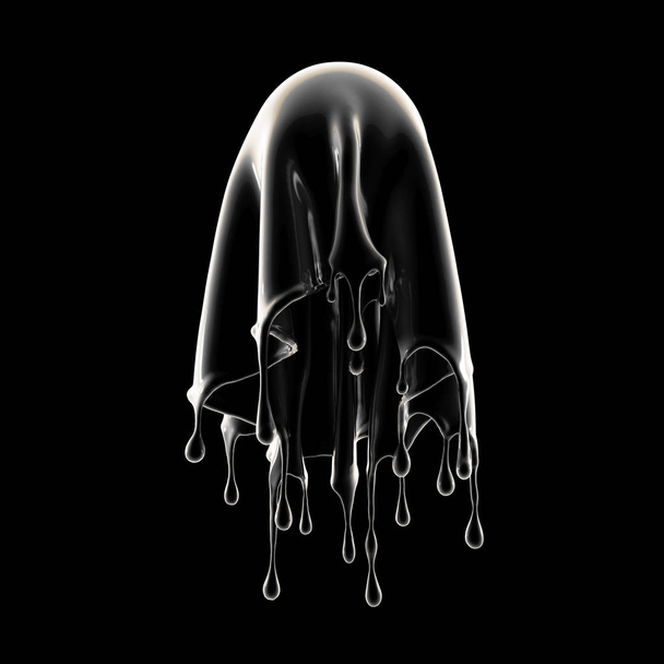 Black background with splash of liquid. 3d illustration, 3d rend - Fotografie, Obrázek