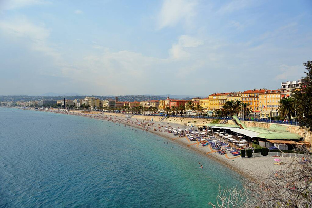 Plaża w Nicei, Francja, z góry - Zdjęcie, obraz