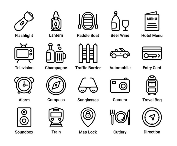Simple Set of Travel  Related Vector colored line icons. easy to edit - Vector, Image
