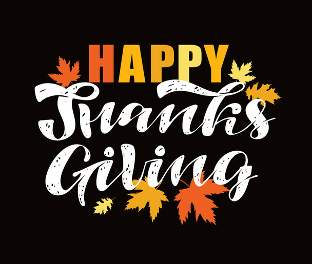 Happy ThanksGiving Day - Благодарите - милый ручной рисунок баннер шаблона открытки
 - Вектор,изображение