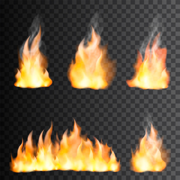 Tűz láng reális - Vektor, kép