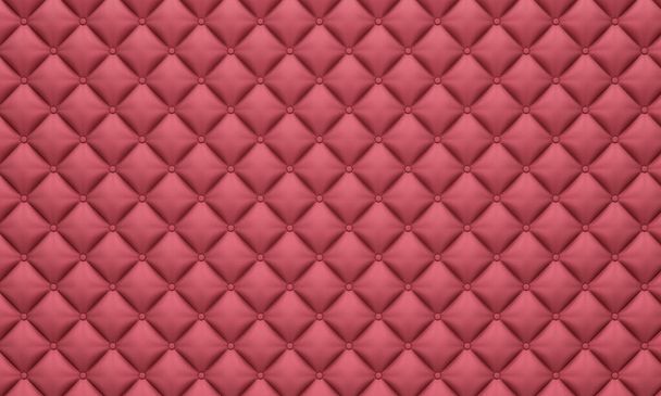Couro de diamante rosa abotoado estofos textura de fundo, renderização 3d
 - Foto, Imagem
