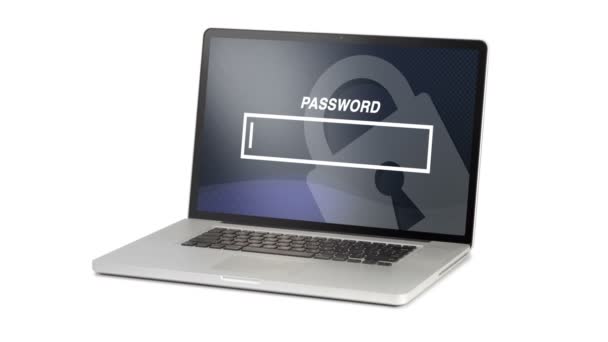 Laptop isolated on white background - Footage, Video