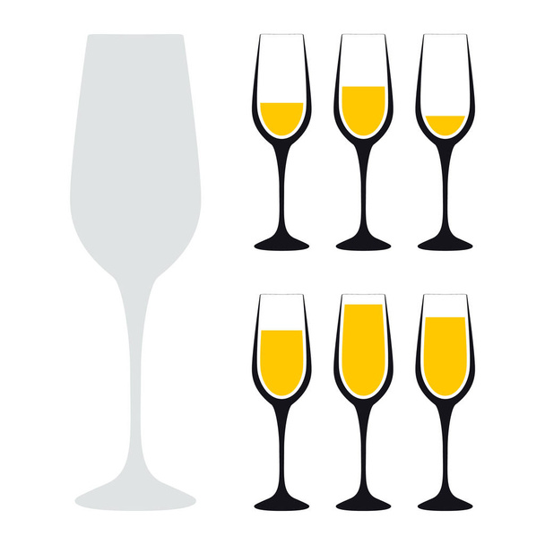 Vector Silhouet Wijnglas. Ikoon, symbool, logo. Alcohol Bevera - Vector, afbeelding