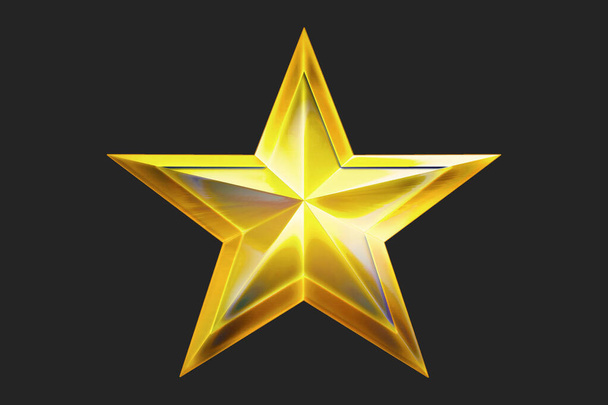 Golden Star award for game isolated on white Background. Star. Star Award. isolated on white and clipping path 3D illustration. - Foto, Imagen