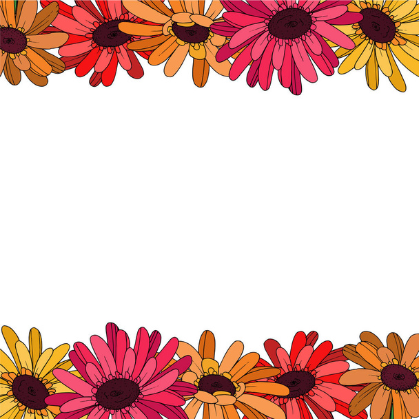 Vektor Gerbera květinová botanická květina. Černobílý rytý - Vektor, obrázek
