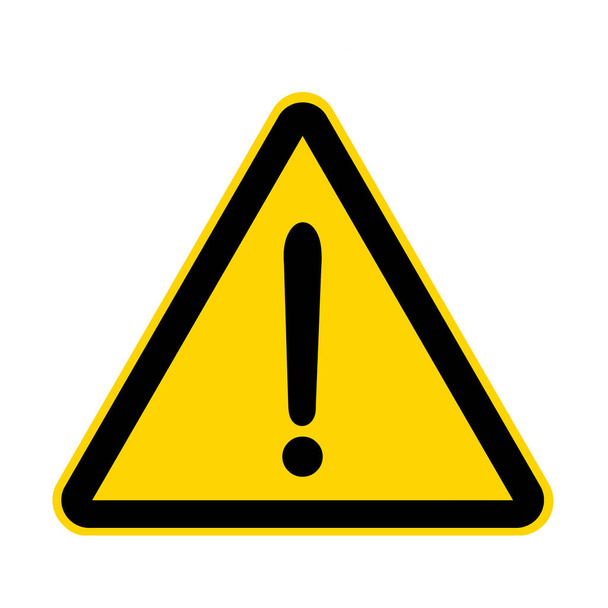 Attention exclamation warning hazard yellow danger sign isolated - Photo, Image