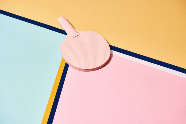 High angle view of ping pong racket on abstract background  - Foto, Imagen
