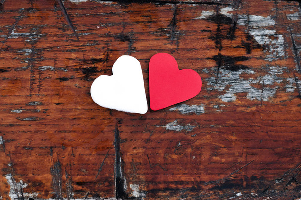 Close-up de dois corações diferentes forma
 - Foto, Imagem