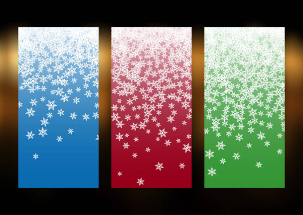 クリスマス雪のフレークバナーデザイン - ベクター画像