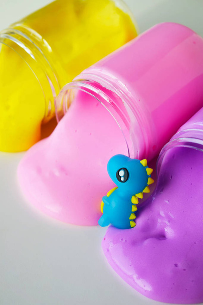 Colorful slimes in jars dragon ball.Funny children's toys. - Valokuva, kuva
