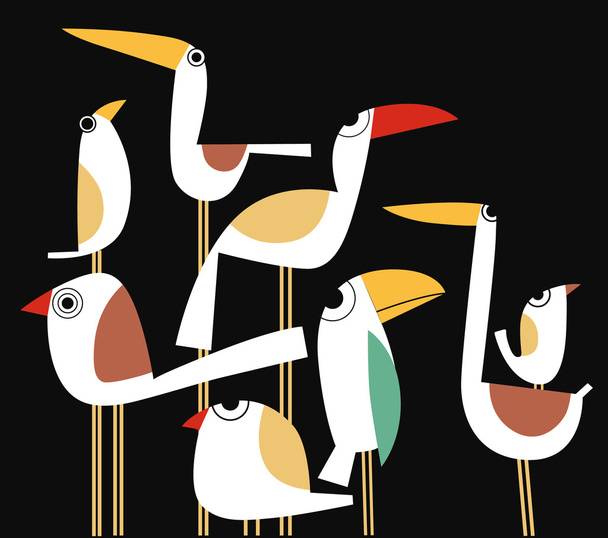 Смешные птицы
 - Вектор,изображение
