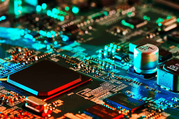 Electronic circuit board close up. - Photo, image