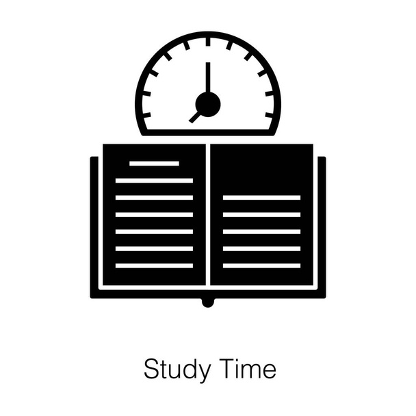 Student homework timetable concept, study time icon in glyph vector  - Vecteur, image