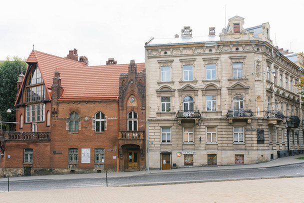 Lviv, Ukrajna. 2019. október. A ház, ahol élt és dolgozott Novakovsky A. H. - Fotó, kép
