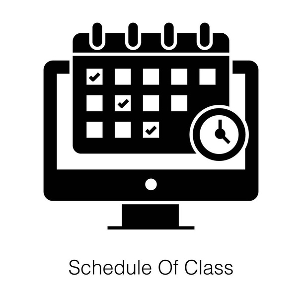 Digital classroom schedule icon in glyph vector  - Vector, Image