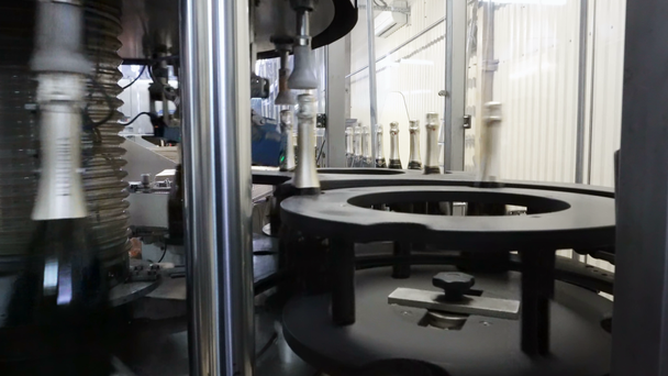 Abfüllung und Versiegelung von Förderbändern in der Weinkellerei - Filmmaterial, Video