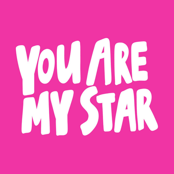 You are my star. Valentines day Sticker for social media content about love. Vector hand drawn illustration design.  - Vettoriali, immagini