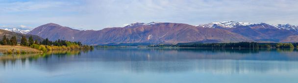 Panorama of Lake Ruataniwha near Twizel, New Zealand - Photo, Image