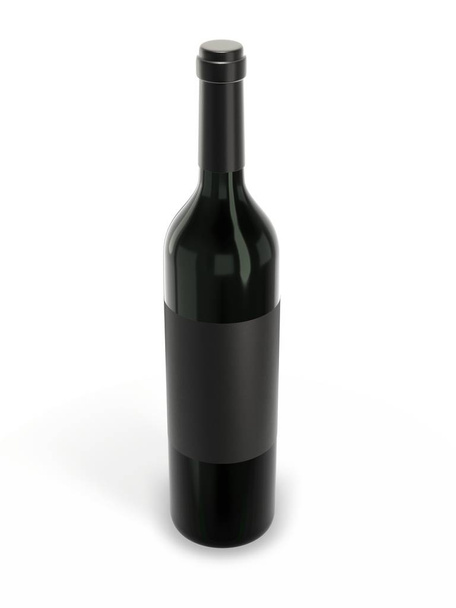 Wine bottle mockup with blank label isolated on white background - Fotoğraf, Görsel