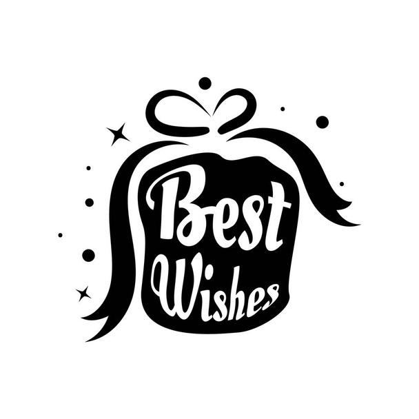 Best wishes card lettering. Beautiful greeting banner poster cal - Vecteur, image