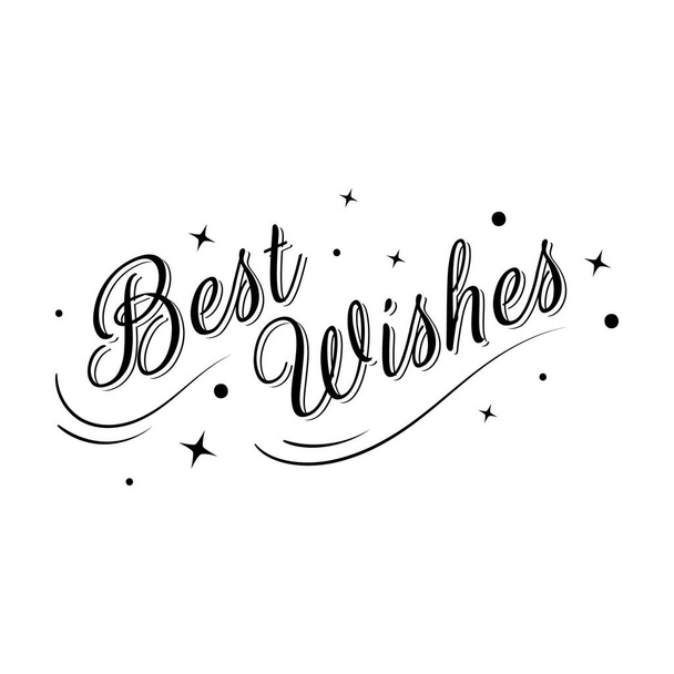 Best wishes card lettering. Beautiful greeting banner poster cal - Vecteur, image