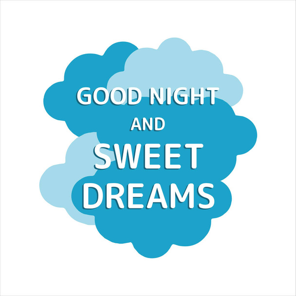 calligraphy good night and sweet dreams lettering vector isolate - Vecteur, image