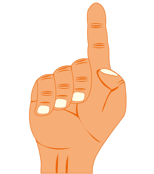 Gesture finger upwards on white background is insulated - Διάνυσμα, εικόνα