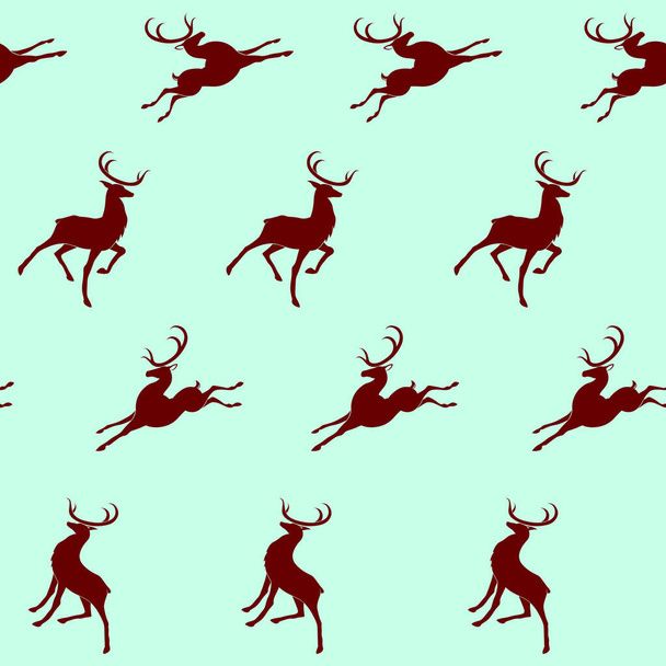 Weihnachten nahtlosen Hintergrund mit einer Reihe von edlen gehörnten Hirschen - Vektor, Bild