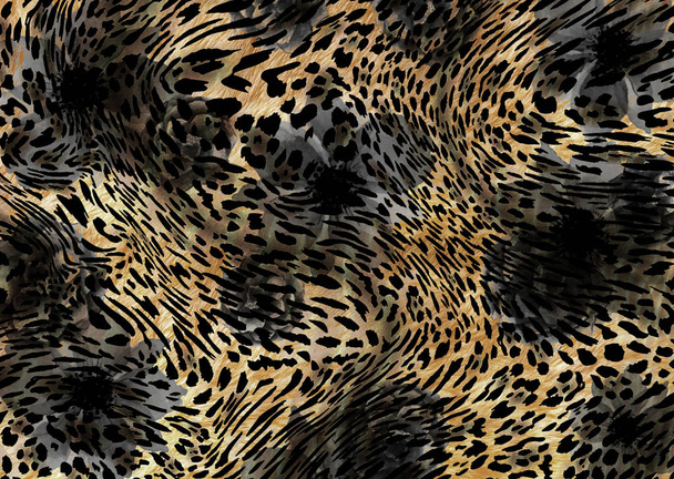 μαύρο και καφέ λεοπάρδαλη μοτίβο δέρματος - Φωτογραφία, εικόνα